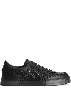Dolce & Gabbana mesh-panelling leather sneakers - Black