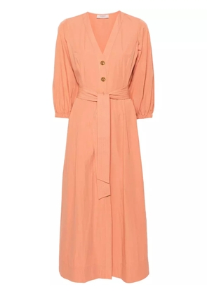 TWINSET belted flared midi dress - Orange