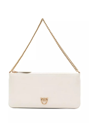 PINKO Flat Classic Love Simply shoulder bag - White