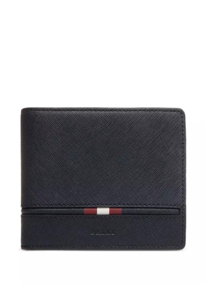 Bally embossed-leather ribbon-detail wallet - Blue