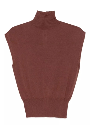 Rick Owens ribbed turtleneck top - Brown