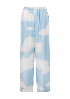 Moschino cloud-print wide-leg trousers - Blue