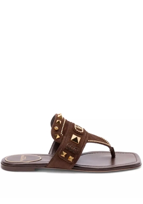 Valentino Garavani leather slides - Brown