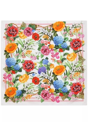 Dolce & Gabbana floral-print scarf - White