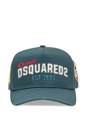 DSQUARED2 logo-print distressed baseball cap - Green