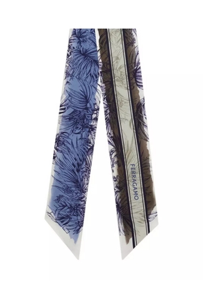 Ferragamo printed silk scarf - Blue