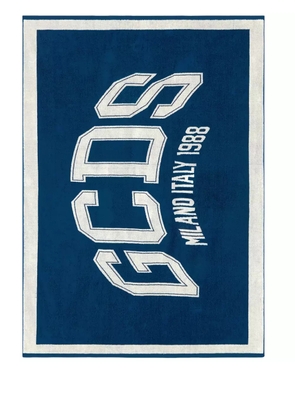 GCDS logo-print cotton beach towel - Blue