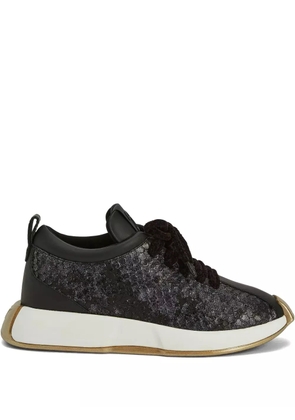 Giuseppe Zanotti snakeskin-effect lace-up sneakers - Black