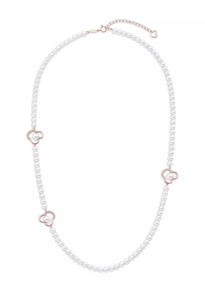 TASAKI 18K rose gold Chants signature akoya pearl and diamonds necklace - White
