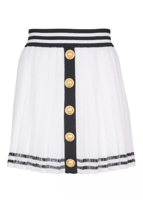 Balmain pleated mini skirt - White