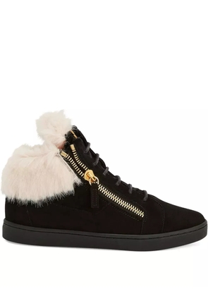 Giuseppe Zanotti Kriss fur-trimmed zip-detail sneakers - Black