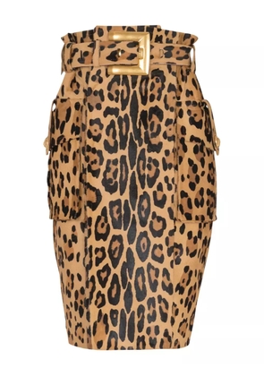 Balmain leopard-print skirt - Neutrals