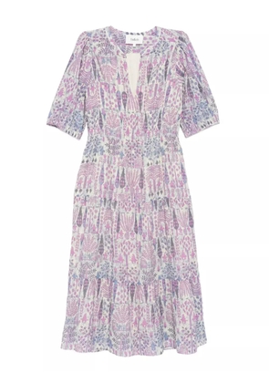 Ba&Sh Panissa puff-sleeve printed midi dress - Pink