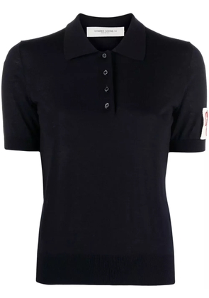 Golden Goose logo-patch polo shirt - Blue