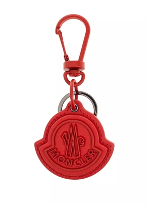 Moncler logo-embossed leather keyring - Red