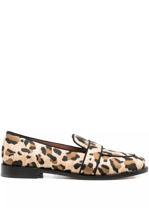 Aquazzura leopard-print loafers - Neutrals