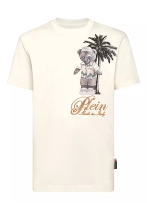 Philipp Plein teddy bear-print logo-embroidered T-shirt - White