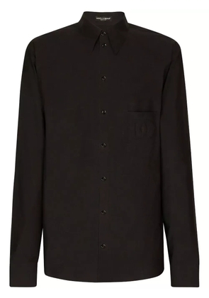 Dolce & Gabbana logo-motif cotton-blend shirt - Black