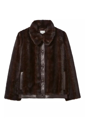Claudie Pierlot trimmed faux-fur coat - Brown