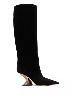 Casadei Elodie 85mm knee-length suede boots - Black
