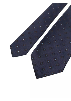 Barba floral-pattern tie - Blue