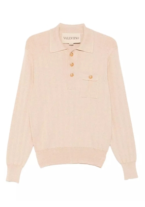 Valentino Garavani ribbed cotton polo shirt - Neutrals