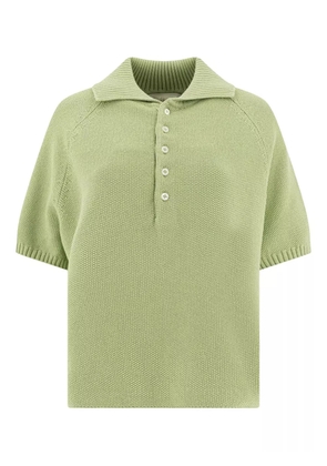 UMARMUNG ribbed-collar polo top - Green