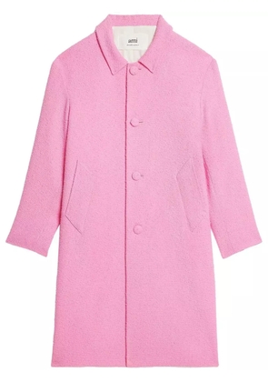 AMI Paris tweed single-breasted coat - Pink