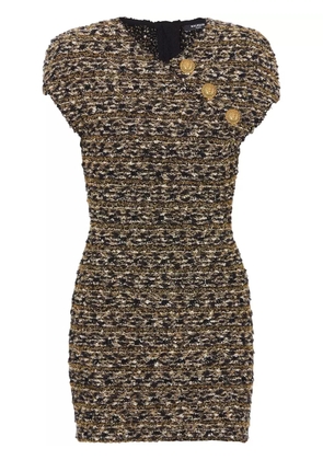 Balmain lurex tweed minidress - Gold