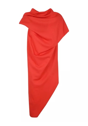 Issey Miyake Uni-Form Wool asymmetric-design midi dress - Red
