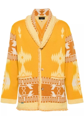 Alanui Icon pattern-jacquard cardigan - Yellow