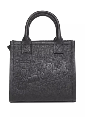 MC2 Saint Barth mini grained logo leather tote bag - Black