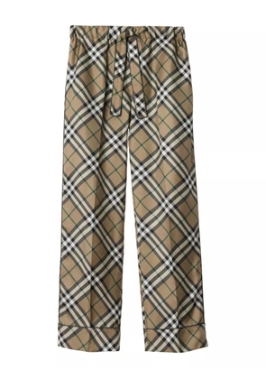 Burberry check silk trousers - Neutrals
