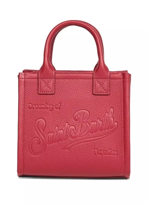MC2 Saint Barth mini grained logo leather tote bag - Red
