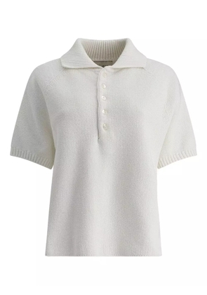 UMARMUNG ribbed-collar polo top - Neutrals