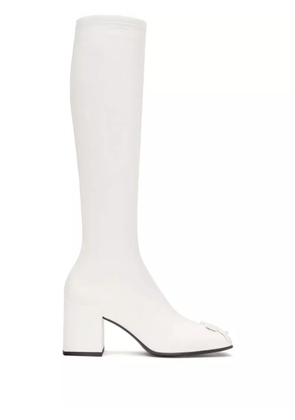 Courrèges 70mm tonal logo-plaque leather boots - White