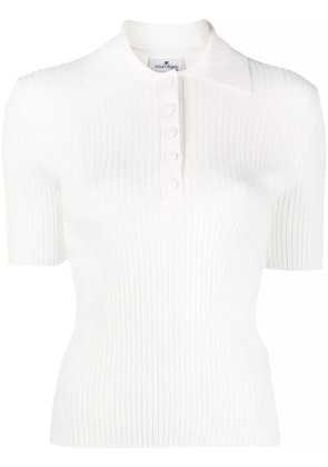Courrèges ribbed-knit short-sleeve shirt - White