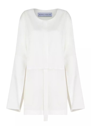 Gloria Coelho box-pleat cape-sleeve blouse - White