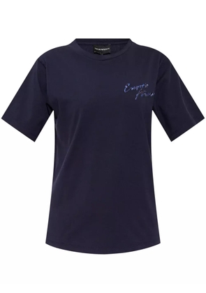 Emporio Armani logo-embroidered T-shirt - Blue