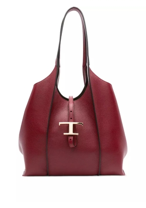 Tod's Timeless T-bar clasp leather tote bag - Red