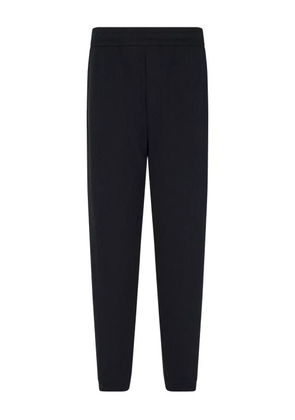 Emporio Armani textured drawstring trousers - Blue