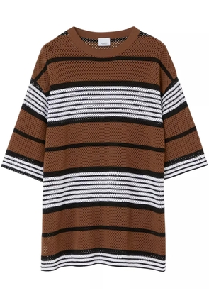 Burberry stripe-print oversized T-shirt - Brown