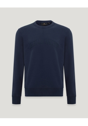 Belstaff Training Sweatshirt Men's Cotton Fleece Dark Ink Size M