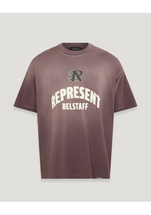Belstaff X Represent Flame Phoenix T-shirt Men's Cotton Jersey Plum Size XL