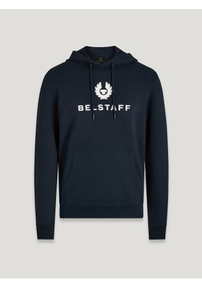 Belstaff Signature Hoodie Men's Cotton Fleece Dark Ink Size L