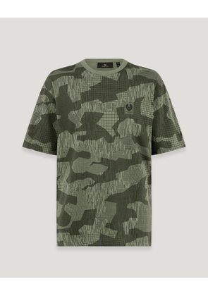 Belstaff Terrain Camo T-shirt Men's Terrain Camo Print Jersey Surplus Green / Washed Black Size XL