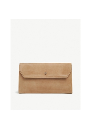 Womens LK Bennett Dora Suede Envelope Clutch