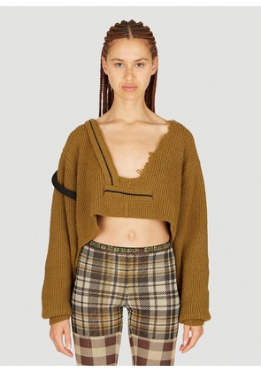 Ottolinger Cropped Hooded Sweater - Woman Knitwear Green M