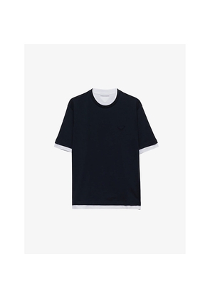 Mens Prada Boxy-Fit Layered Cotton T-Shirt