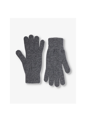 Mens Johnstons Of Elgin Ribbed Brushed-Texture Cashmere Gloves